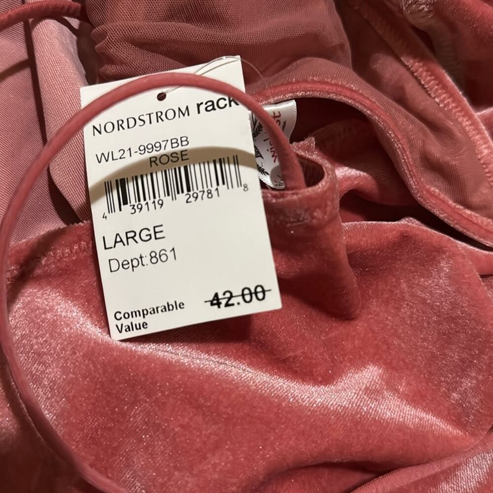 Wishlist Velour Bikini Bodysuit in Rose Size L - Picture 5 of 5